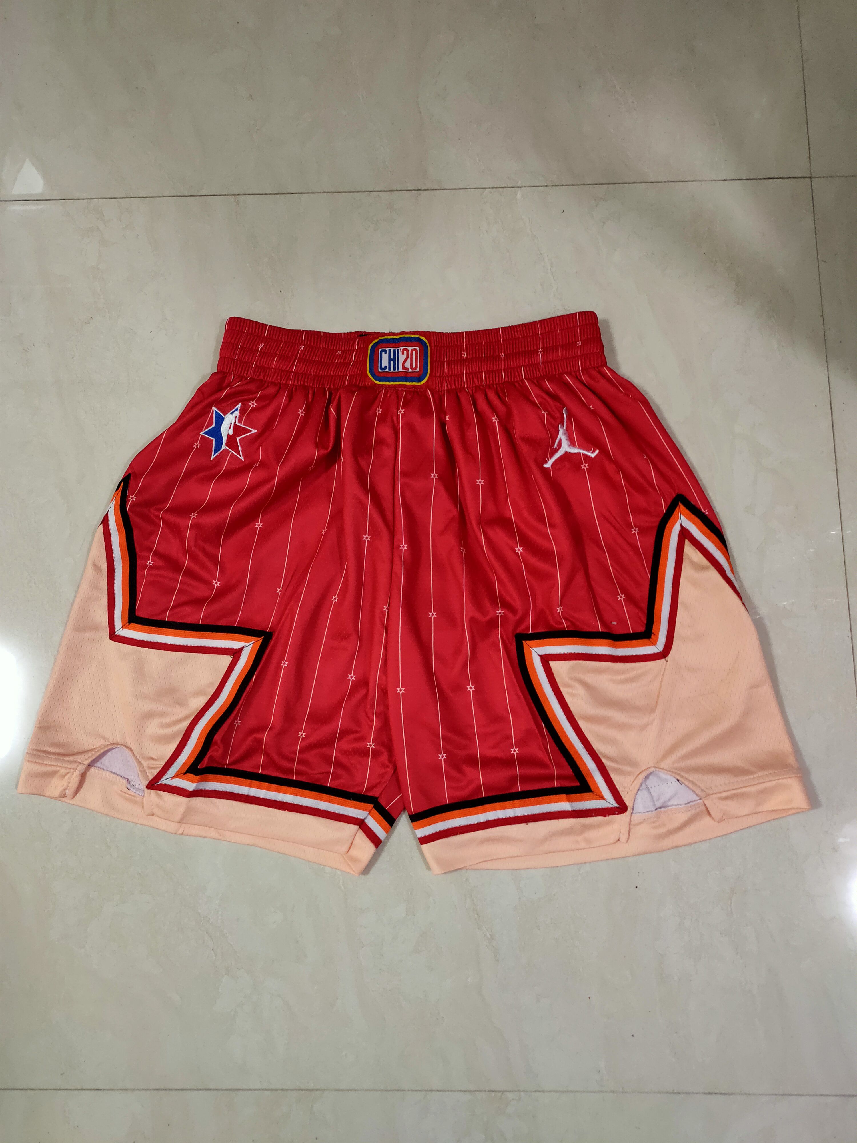 Men NBA 2020 all star Red Shorts 0416